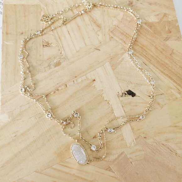 NEW Kendra Scott Elisa Drusy Necklace Gold - Picture 3 of 4